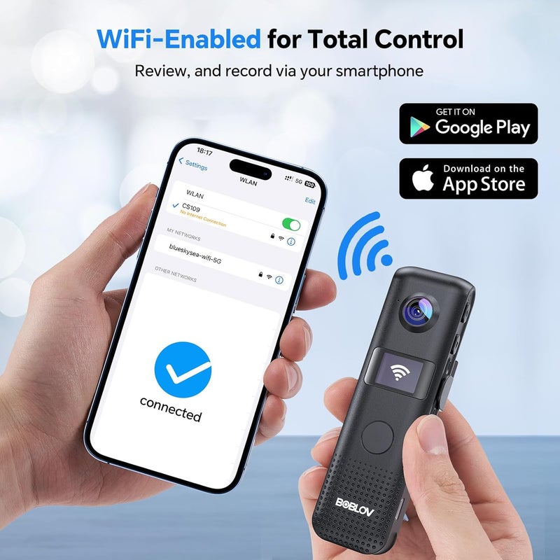 BOBLOV C18 64G WiFi Body Camera – Easy One-Touch Operation with Small OLED Display, 4 Hours of 1080P Recording, Wearable Camera with 1/4" Tripod Mount for Cycling, Security Work, and Everyday Use - Image 2